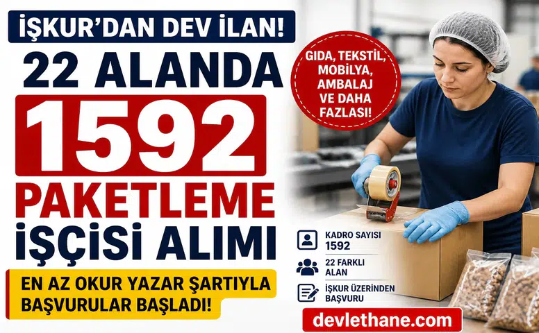 İŞKUR’dan Dev İlan: 22 Farklı Alanda 1592 Paketleme İşçisi Alımı Başladı