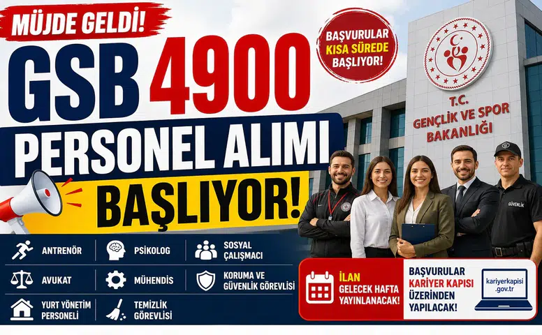 GSB 4900 Personel Alımı Başlıyor! Başvuru Tarihi ve Kadrolar Açıklandı