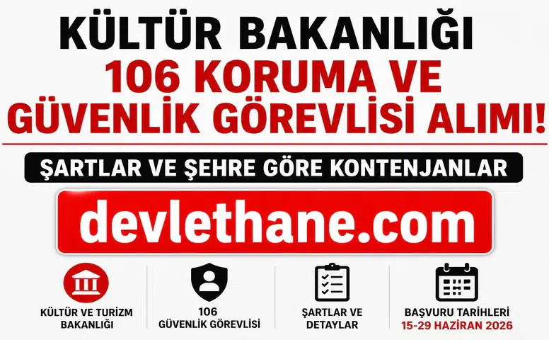 Kültür ve Turizm Bakanlığı 106 Güvenlik Görevlisi Alımı Yapacak! KPSS 60 Puanla Başvuru İmkanı, Mülakat Şartı Yok