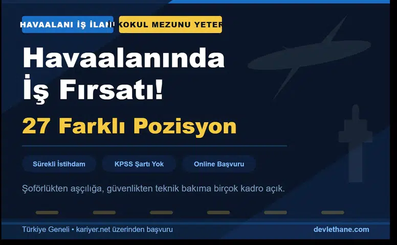 İlkokul Mezununa Kapı Açıldı — 27 Farklı Pozisyon Sizi Bekliyor