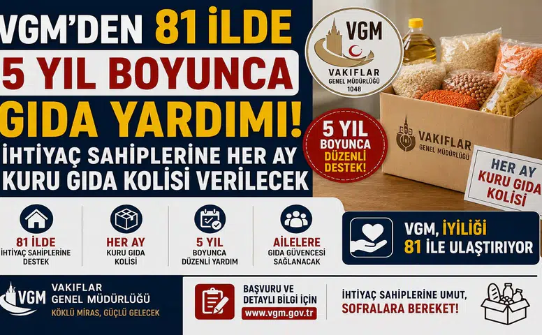VGM'den 81 İlde 5 Yıl Boyunca Gıda Yardımı! İhtiyaç Sahiplerine Her Ay Kuru Gıda Kolisi Verilecek