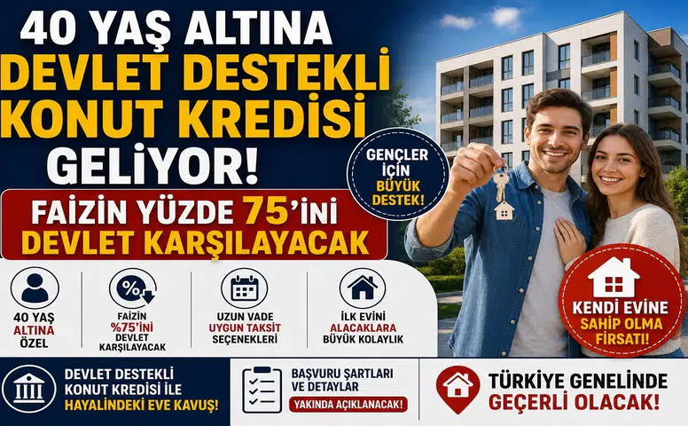 40 Yaş Altına Devlet Destekli Konut Kredisi Geliyor! Faizin Yüzde 75’ini Devlet Karşılayacak