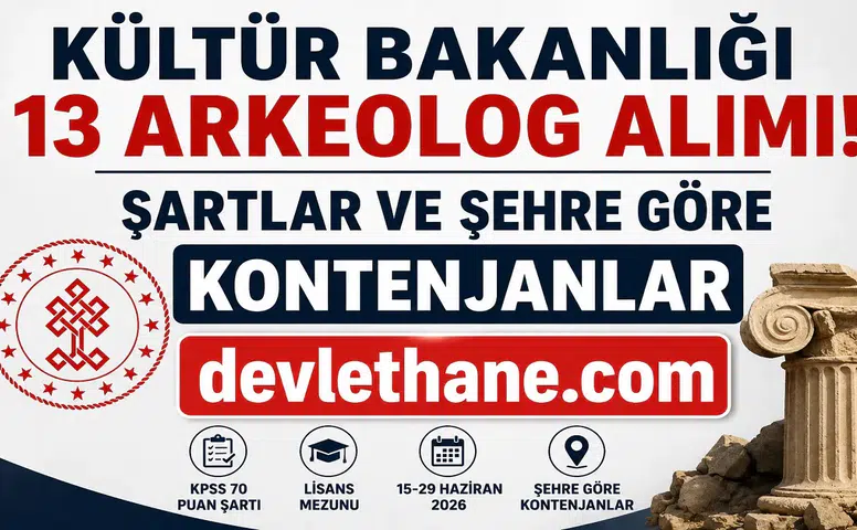 Kültür ve Turizm Bakanlığı 13 Arkeolog Alımı Yapacak! KPSS 70 Puan Şartı, Kontenjanlar ve Başvuru Takvimi Açıklandı