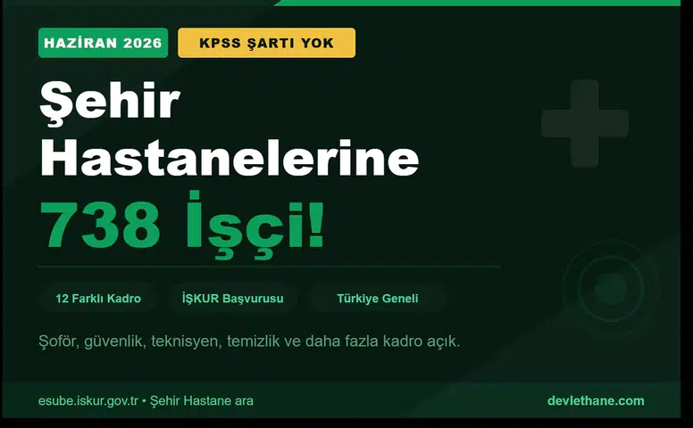 Haziran Müjdesi: Şehir Hastanelerine KPSS Şartı Olmadan 738 İşçi Alınıyor