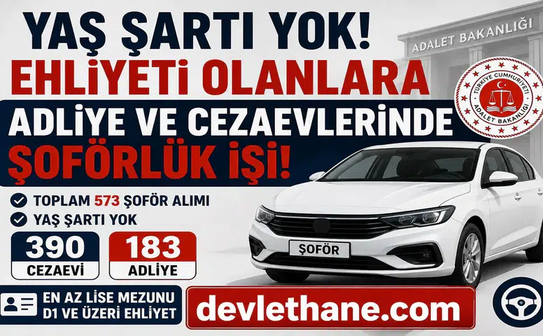 573 Şoför Alımı Yapacak! Yaş Şartı Aranmıyor, Ehliyeti Olanlar İçin Başvurular Başlıyor