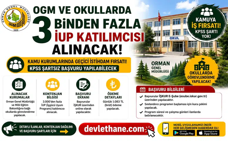 OGM ve Okullarda 3 Binden Fazla İUP Katılımcısı Alınacak! KPSS Şartsız Başvuru Ekranı ve Ödeme Detayları