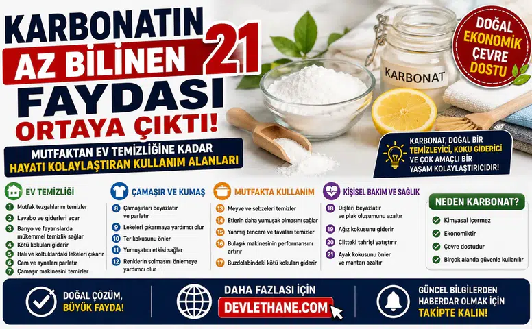 Karbonatın Az Bilinen 21 Faydası Ortaya Çıktı! Mutfaktan Ev Temizliğine Kadar Hayatı Kolaylaştıran Kullanım Alanları