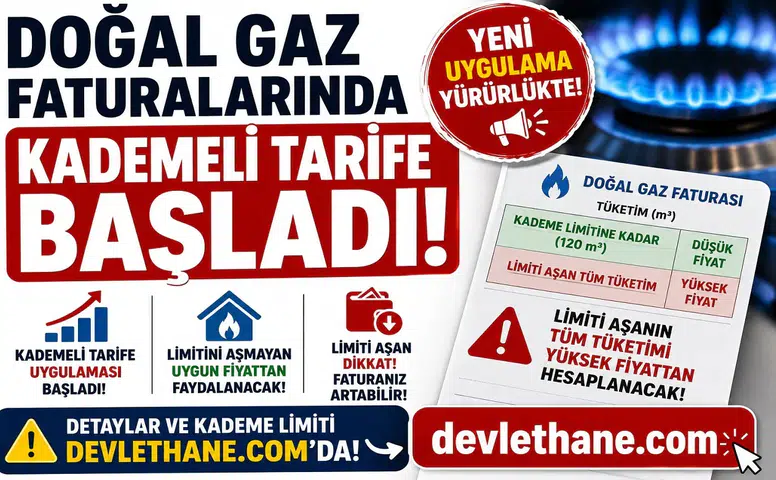 Doğal Gaz Faturalarında Kademeli Tarife Başladı! Limiti Aşanın Tüm Tüketimi Yüksek Fiyattan Hesaplanacak