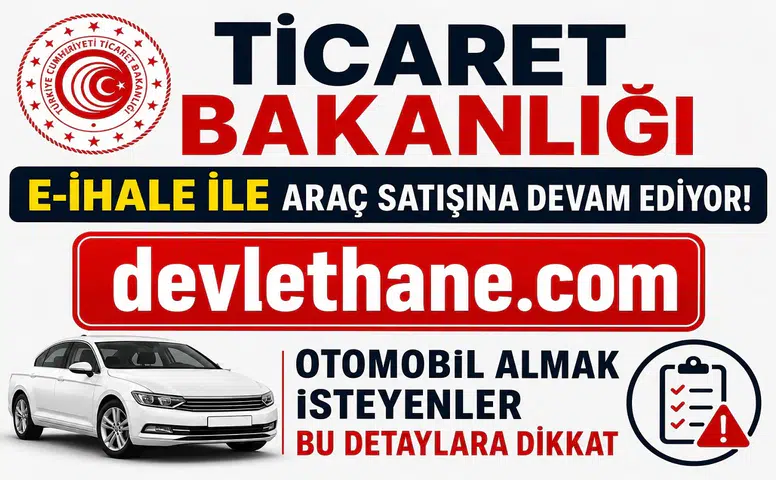 Ticaret Bakanlığı E-İhale ile Araç Satışına Devam Ediyor! Otomobil Almak İsteyenler Bu Detaylara Dikkat