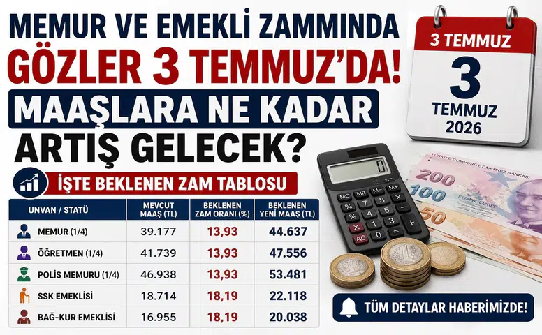 Memur ve Emekli Zammında Gözler 3 Temmuz'da! Maaşlara Ne Kadar Artış Gelecek? İşte Beklenen Zam Tablosu