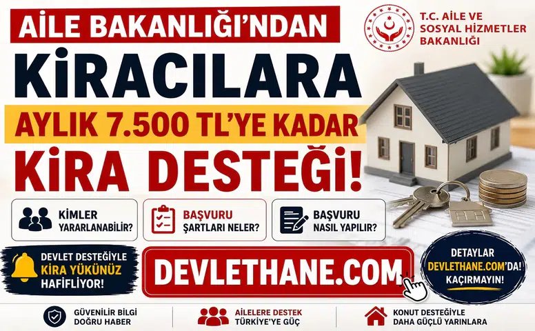 Aile Bakanlığı'ndan Kiracılara Aylık 7.500 TL'ye Kadar Kira Desteği! Kimler Yararlanabilir, Başvuru Şartları Neler?