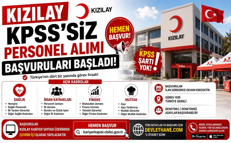 Kızılay KPSS’siz Personel Alımı Başvuruları Başladı! Sağlık, İnsan Kaynakları, Finans ve Mutfak Kadroları Açıldı