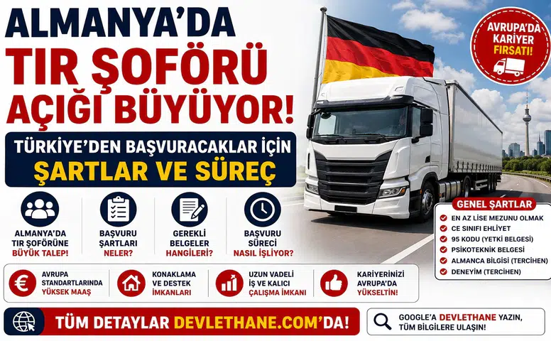 Almanya’da TIR Şoförü Açığı Büyüyor: Türkiye’den Başvuracaklar İçin Şartlar ve Süreç