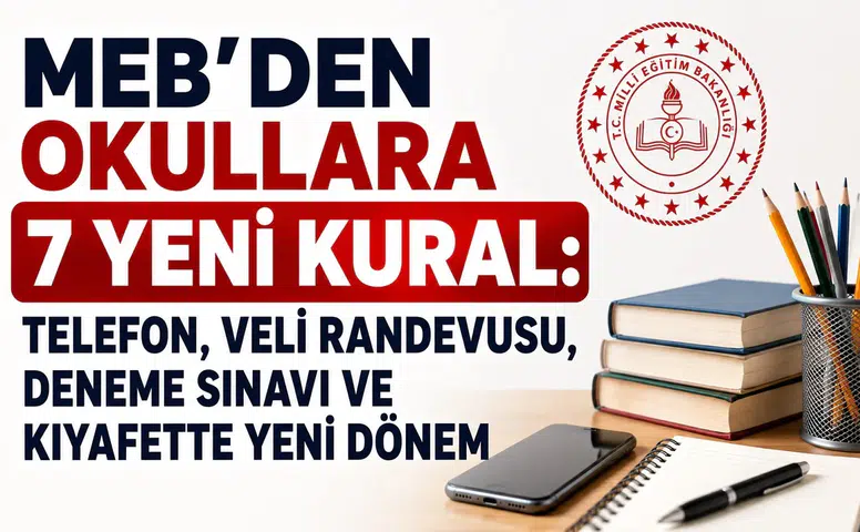MEB’den Okullara 7 Yeni Kural: Telefon, Veli Randevusu, Deneme Sınavı ve Kıyafette Yeni Dönem