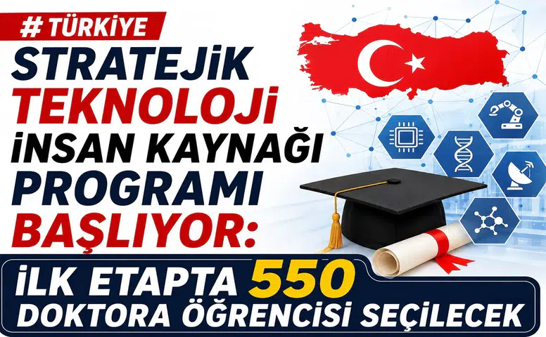Türkiye Stratejik Teknoloji İnsan Kaynağı Programı Başlıyor: İlk Etapta 550 Doktora Öğrencisi Seçilecek