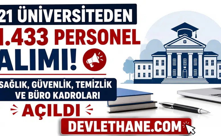 21 Üniversiteden 1.433 Personel Alımı: Sağlık, Güvenlik, Temizlik ve Büro Kadroları Açıldı