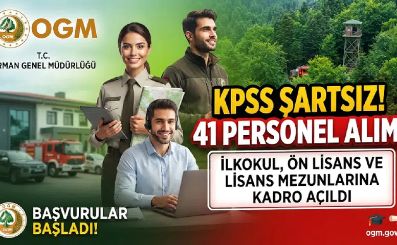 OGM KPSS Şartsız 41 Personel Alacak: İlkokul, Ön Lisans ve Lisans Mezunlarına Kadro Açıldı