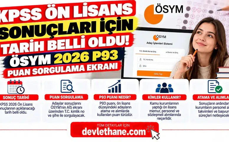 KPSS Ön Lisans Sonuçları İçin Tarih Belli Oldu! ÖSYM 2026 P93 Puan Sorgulama Ekranı