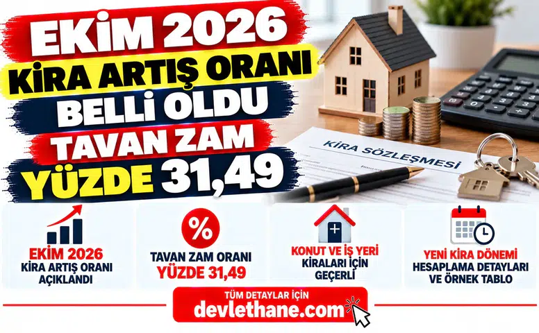 Ekim 2026 kira artış oranı belli oldu: Tavan zam yüzde 31,49
