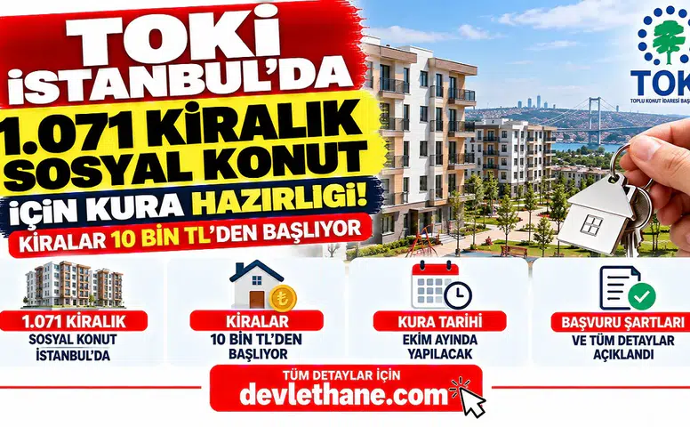 TOKİ İstanbul'da 1.071 Kiralık Sosyal Konut İçin Kura Hazırlığı! Kiralar 10 Bin TL'den Başlıyor