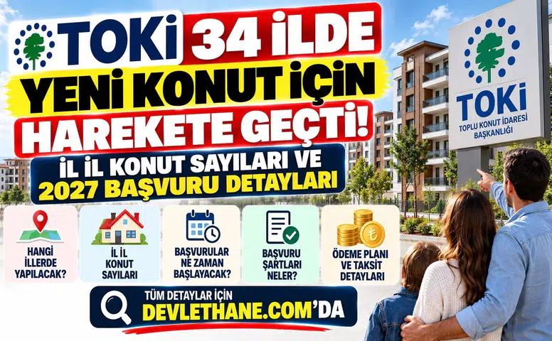 TOKİ 34 İlde Yeni Konut İçin Harekete Geçti: İl İl Konut Sayıları ve 2027 Başvuru Detayları