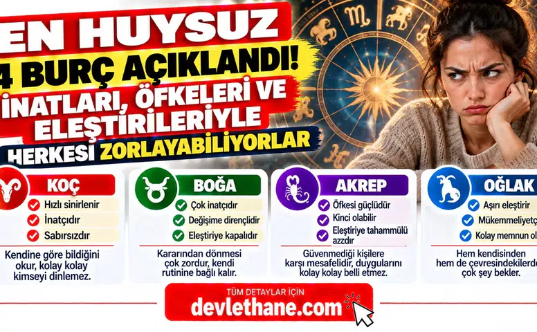 En Huysuz 4 Burç Açıklandı! İnatları, Öfkeleri ve Eleştirileriyle Herkesi Zorlayabiliyorlar