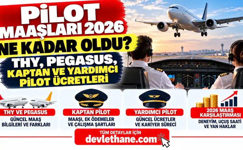 Pilot Maaşları 2026 Ne Kadar Oldu? THY, Pegasus, Kaptan ve Yardımcı Pilot Ücretleri