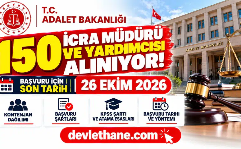Adalet Bakanlığı 150 icra müdürü ve yardımcısı alıyor: Başvuru 26 Ekim'de bitiyor
