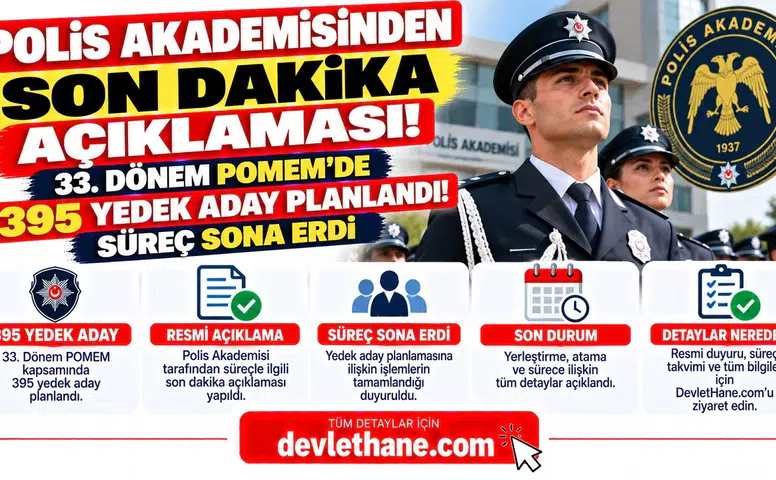 Polis Akademisinden Son Dakika Açıklaması! 33. Dönem POMEM'de 395 Yedek Aday Planlandı: Süreç Sona Erdi