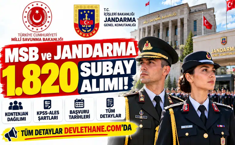 MSB ve Jandarma 1.737 Subay Alımı: Kontenjanlar, KPSS-ALES Şartları ve Son Tarihler