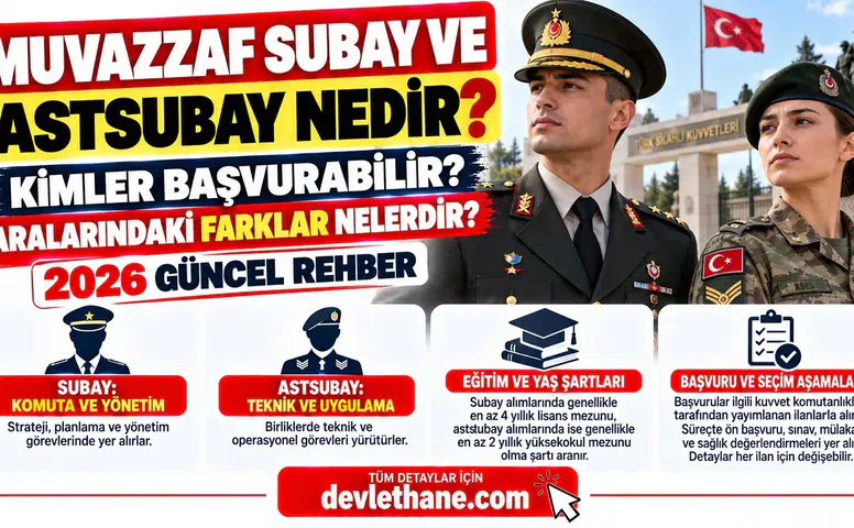 Muvazzaf Subay ve Astsubay Nedir? Kimler Başvurabilir, Aralarındaki Farklar Nelerdir? 2026 Güncel Rehber