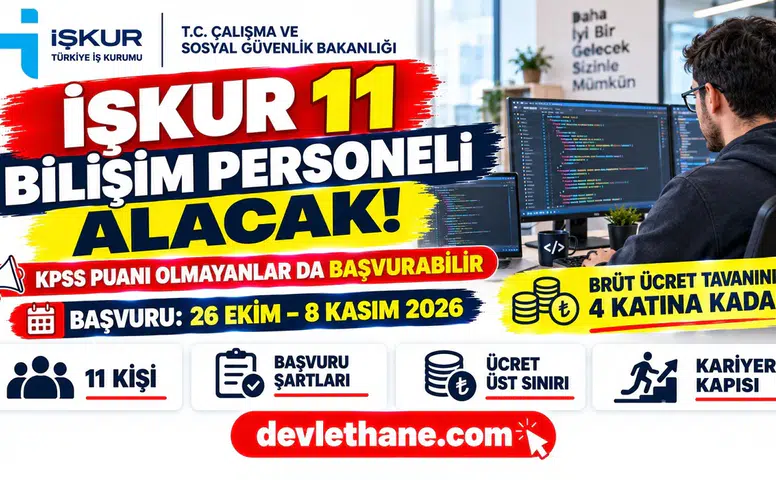 İŞKUR 11 sözleşmeli bilişim personeli alacak: Şartlar, maaş üst sınırı ve başvuru tarihleri
