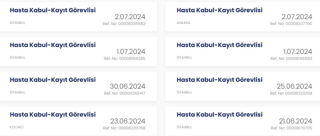 KPSS şartsız hasta kabul görevlisi ilanı