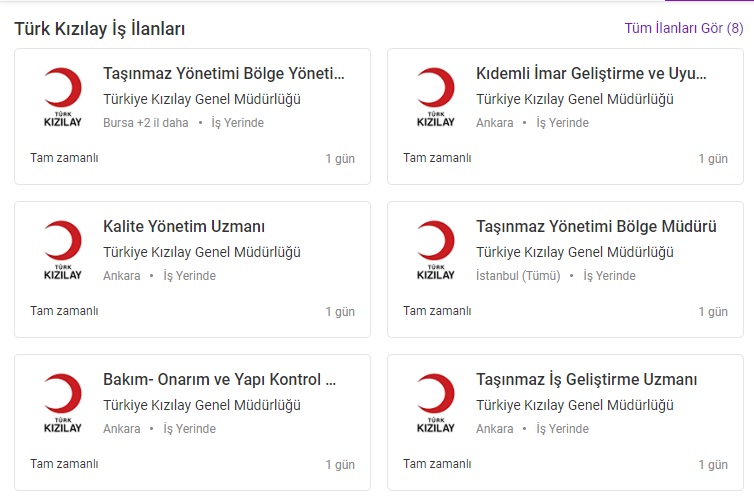 Türk Kızılay İş İlanları