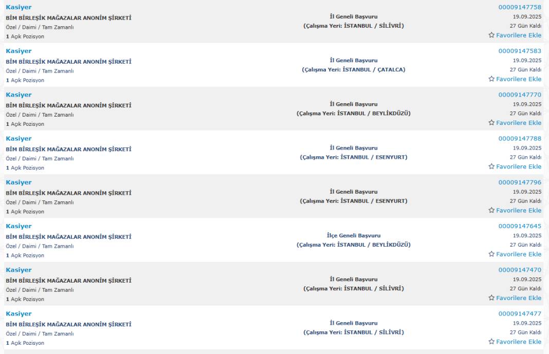 Bim personel alımı kadro kontenjan dağılımı ve işçi alımı yapılan iller 1