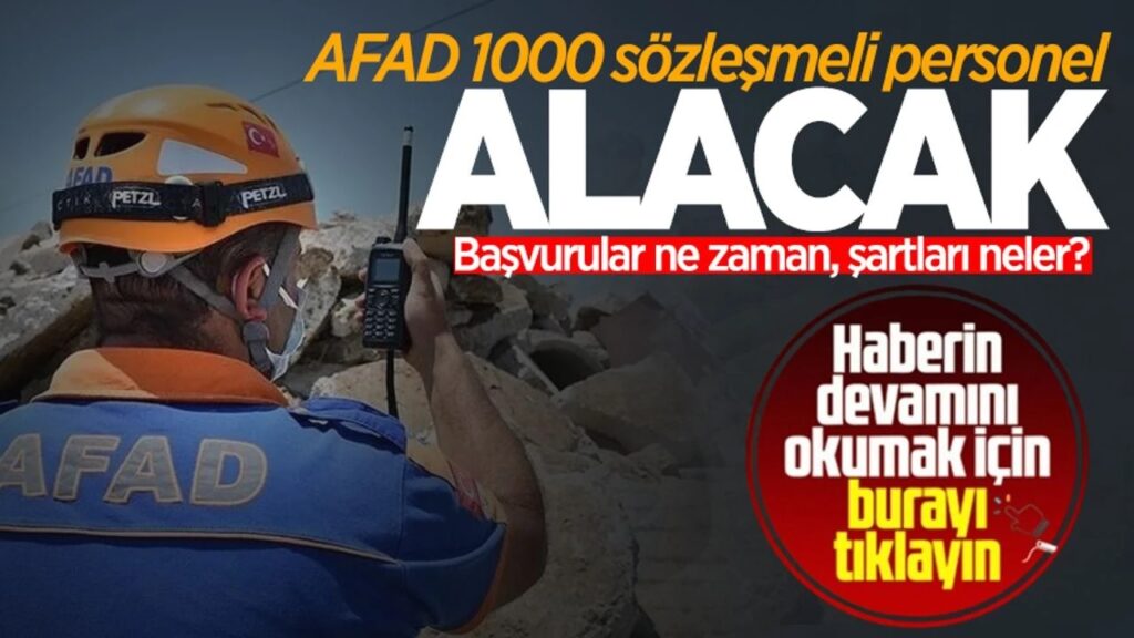 AFAD 1000 Arama ve Kırtarma Teknisyeni Alım İlanı Yayınladı